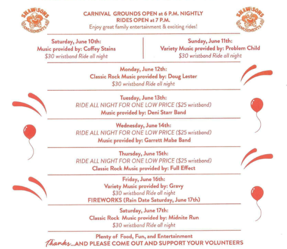 SYKESVILLE CARNIVAL RETURNS JUNE 1017 Sykesville Freedom District